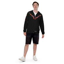 Load image into Gallery viewer, WINDBREAKER TRACK SUIT TOP UNISEX BLACK FLOWERS MULTI COLORS
