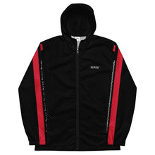 Load image into Gallery viewer, WINDBREAKER TRACK SUIT TOP UNISEX BLACK WITH RED
