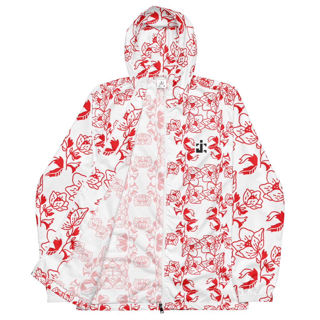 TRACK SUIT WINDBREAK TOP RED OVER WHITE FLOWERS JOURNEY STONG