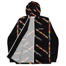 Load image into Gallery viewer, WINDBREAKER TRACK SUIT TOP MULTI STRIPE COLORS BLACK
