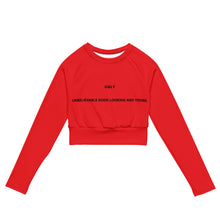 Load image into Gallery viewer, WOMEN LONG SLEEVE CROP TOP RED UNBELIEVABLE GOOD LOOKING AND YOUNG
