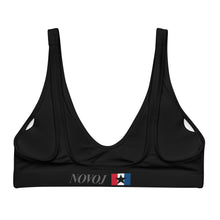 Load image into Gallery viewer, padded bikini top PLAN BLACK SMOKE GREY
