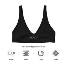 Load image into Gallery viewer, padded bikini top PLAN BLACK SMOKE GREY
