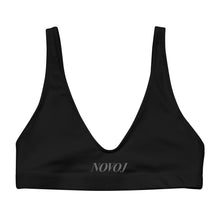 Load image into Gallery viewer, padded bikini top PLAN BLACK SMOKE GREY
