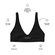 Load image into Gallery viewer, padded bikini top PLAN BLACK SMOKE GREY
