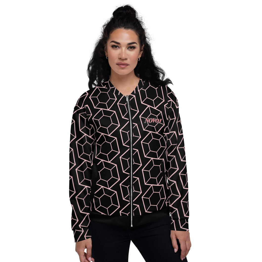 TRACK SUIT TOP JACKET UNISEX BLACK AND PINK