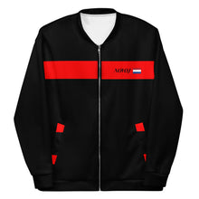 Load image into Gallery viewer, TRACK SUIT TOP UNISEX JACKET BLACK WITH RED
