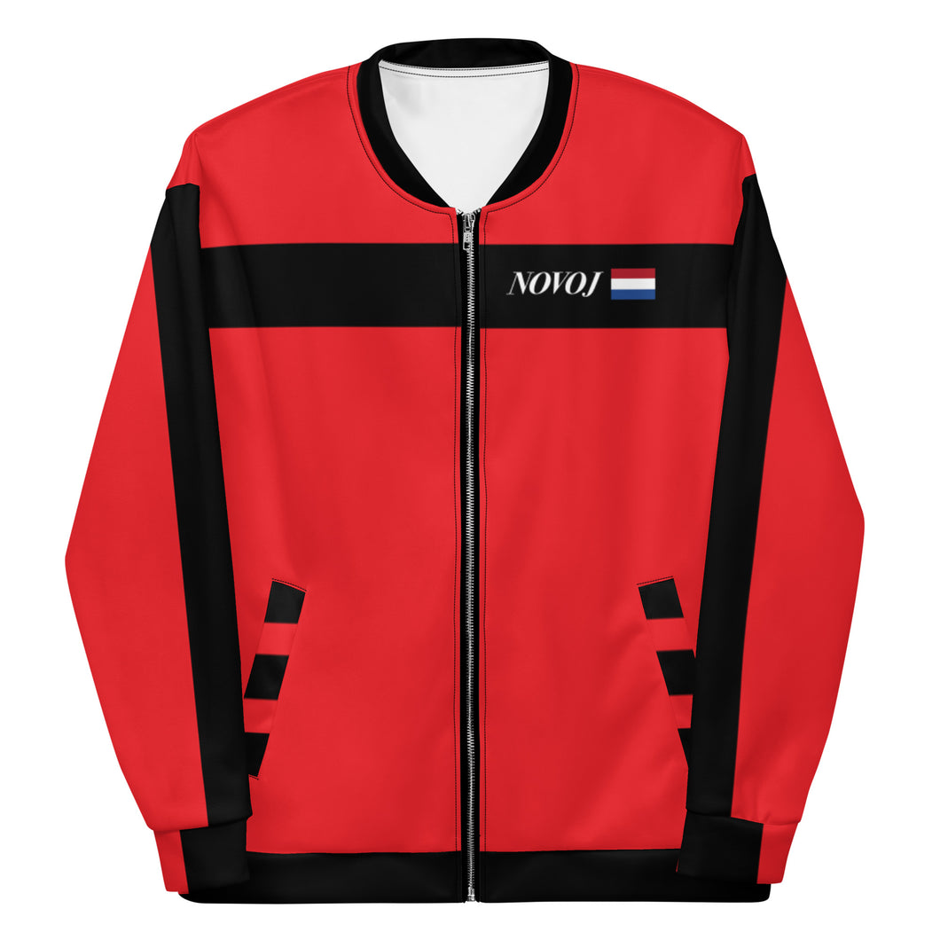 TRACK SUIT TOP UNISEX JACKET RED WITH BLACK