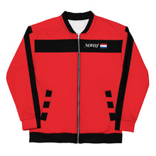 Load image into Gallery viewer, TRACK SUIT TOP UNISEX JACKET RED WITH BLACK
