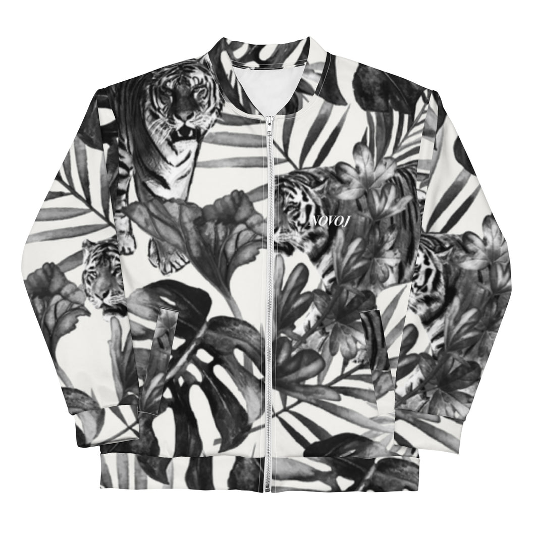 TRACK SUIT TOP Unisex Jacket TIGER BLACK AND WHITE